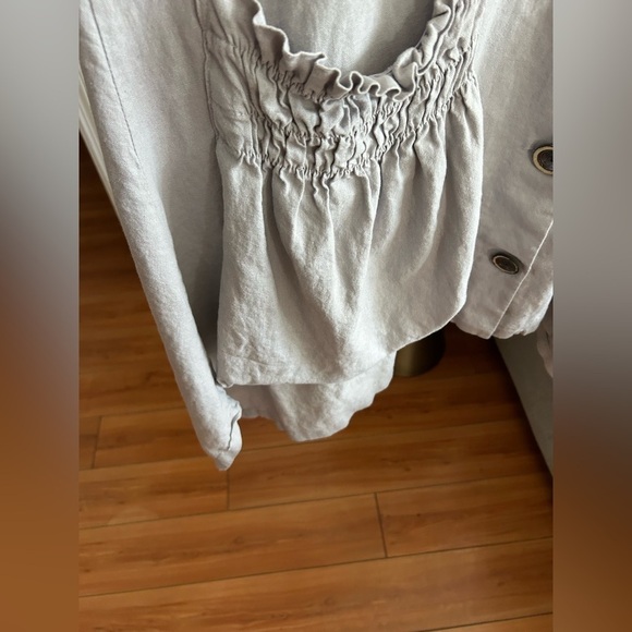 For Cynthia Gray Linen Lagenlook Boho  Asymmetrical Hem Minimalistic Dress L - Picture 3 of 11